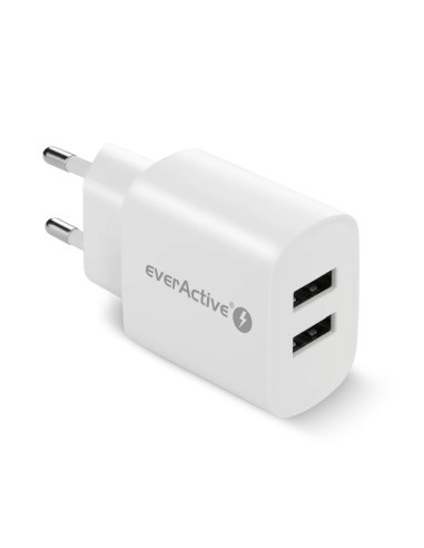 Everactive Ładowarka Sieciowa 2Xusb 2,4A Biała Sc-220