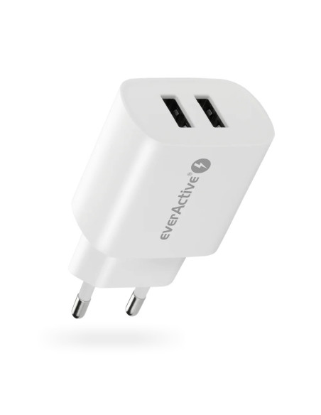 Everactive Ładowarka Sieciowa 2Xusb 2,4A Biała Sc-220