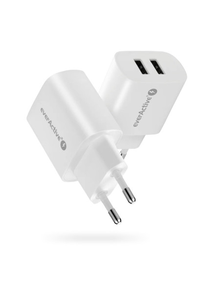 Everactive Ładowarka Sieciowa 2Xusb 2,4A Biała Sc-220