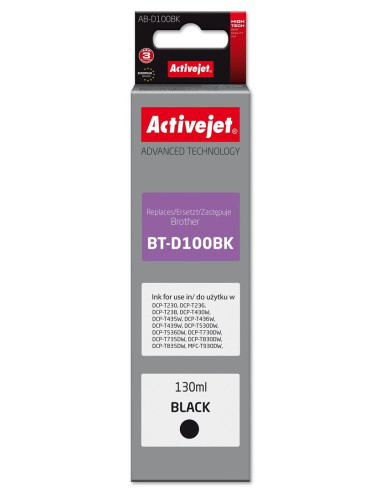 Activejet Ab-D100Bk Buteleczka Z Tuszem Z Atramentem (Zamiennik Brother Bt-D100Bk  Supreme  130 Ml  Czarny)