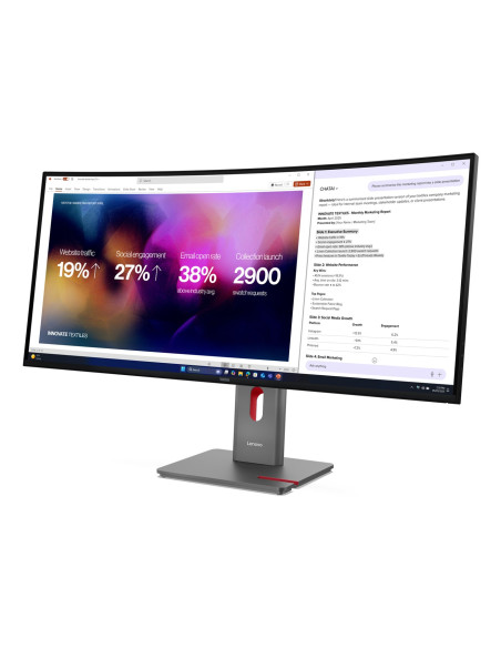 Lenovo Thinkvision P40Wd-40 Monitor Komputerowy 100,8 Cm (39.7") 5120 X 2160 Px Lcd Czarny