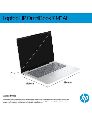 Hp Omnibook 7 Ai 14-Fr0003Nw Intel Core Ultra 5 225U Laptop 35,6 Cm (14") 2K 16 Gb Lpddr5-Sdram 512 Gb Ssd Wi-Fi 6E (802.11Ax) W
