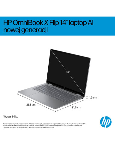 Hp Omnibook X Flip 2In1 14-Fk0020Nw Ryzen Ai 5 340 14"2K Oled 300Nits Lbl Glosy 16Gb Lpddr5X Ssd512 Radeon 840M Cam5Mp+Ir  59Wh 