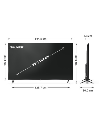 Sharp 65Hp5265E Telewizor 165,1 Cm (65") 4K Ultra Hd Smart Tv Wi-Fi Czarny