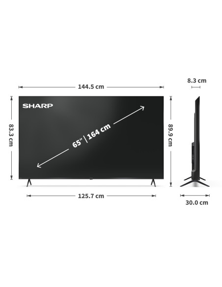 Sharp 65Hp5265E Telewizor 165,1 Cm (65") 4K Ultra Hd Smart Tv Wi-Fi Czarny