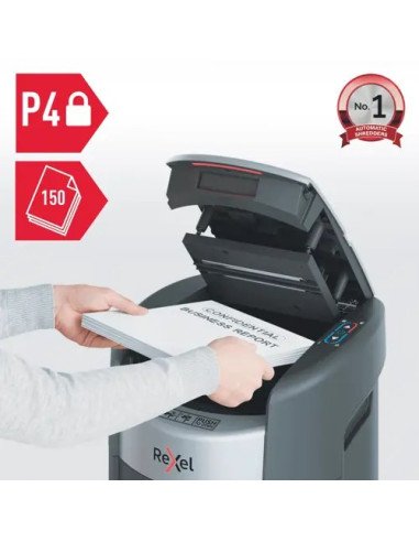 Niszczarka Rexel Shredmax Autofeed+ 150X, P4, 150 Kartek, 15 L Kosz