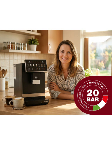 Eldom Ekspres Ciśnieniowy Automatyczny Eca10 20 Bar 7 Automatycznych Programów 1400W Pojemniki Mleko 075 L Woda 1,5 L