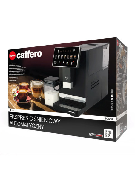 Eldom Ekspres Ciśnieniowy Automatyczny Eca10 20 Bar 7 Automatycznych Programów 1400W Pojemniki Mleko 075 L Woda 1,5 L