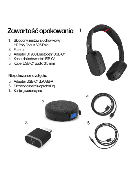 Hp Poly Stereofoniczny Zestaw Słuchawkowy Bluetooth Focus 625