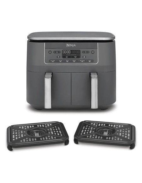 Ninja Dz300Eu Frytkownica Podwójny 7,6 L Autonomiczny 2470 W Frytkownica Na Gorące Powietrze Szary
