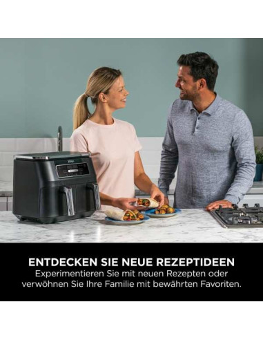 Ninja Af200Eu Frytkownica Podwójny 7,6 L Autonomiczny 2400 W Frytkownica Na Gorące Powietrze Czarny