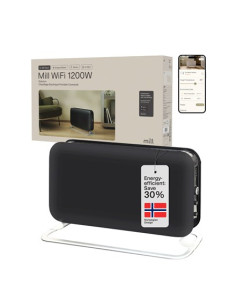 Mill Co1200Wifi3Black Gen3 Convection Heater, 1200W, Steel Fronts, Led Display, Black | Mill | Heater | Co1200Wifi3Black Gen3 | 