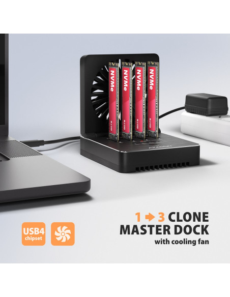 Axagon Adsa-M2C44 Stacja Dokująca Do Dysków Twardych Usb 4 Type-C Czarny