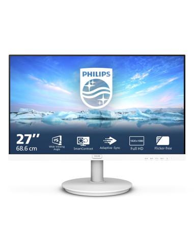 Philips V Line 271V8Aw/00 Monitor Komputerowy 68,6 Cm (27") 1920 X 1080 Px Full Hd Lcd Biały