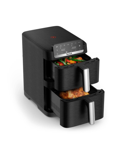 Tefal Ey7528 Podwójny 10 L Autonomiczny Frytkownica Na Gorące Powietrze Czarny