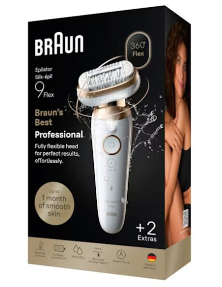Braun Silk-Épil 9 Silk·épil 9 Flex 40 Pęset(Y) Złoto, Biały