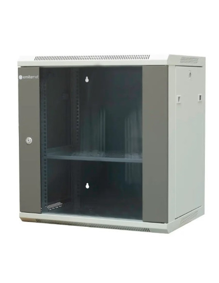 Emiternet Szafa Wiszaca Niedzielona 19" 12U, Drzwi Blacha/Szkło, 600×450×635Mm Szer./Gł./Wys.