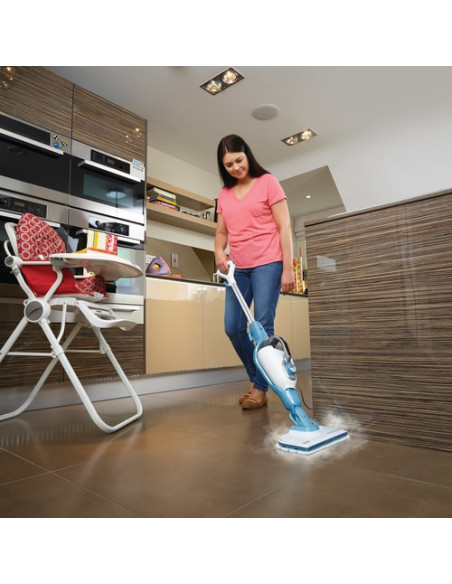 Black & Decker Fsmh1321J Odkurzacz Parowy Mop Parowy 0,5 L 1300 W Niebieski, Biały