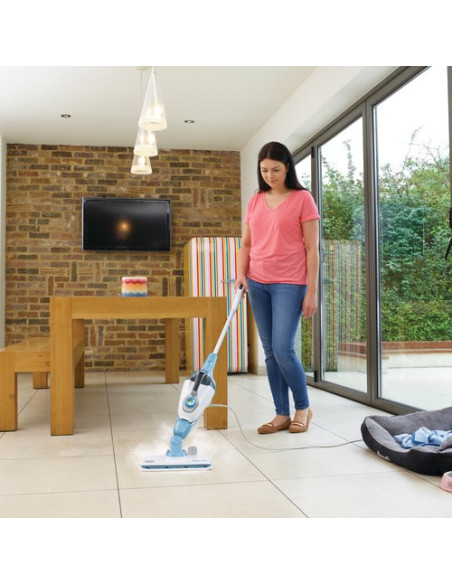Black & Decker Fsmh1321J Odkurzacz Parowy Mop Parowy 0,5 L 1300 W Niebieski, Biały