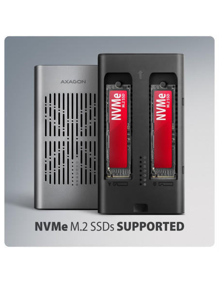 Axagon Eem2-20Gd Stacja Dokująca Do Dysków Twardych Usb 3.2 Gen 2 (3.1 Gen 2) Type-C Czarny, Szary
