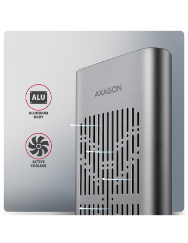 Axagon Eem2-20Gd Stacja Dokująca Do Dysków Twardych Usb 3.2 Gen 2 (3.1 Gen 2) Type-C Czarny, Szary