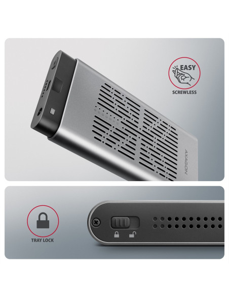 Axagon Eem2-20Gd Stacja Dokująca Do Dysków Twardych Usb 3.2 Gen 2 (3.1 Gen 2) Type-C Czarny, Szary