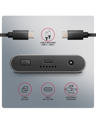 Axagon Eem2-20Gd Stacja Dokująca Do Dysków Twardych Usb 3.2 Gen 2 (3.1 Gen 2) Type-C Czarny, Szary