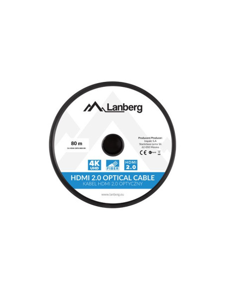 Lanberg Kabel Hdmi M/M V2.0 80M Optyczny Aoc Ca-Hdmi-20Fb-0800-Bk