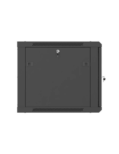 Lanberg Szafa Instalacyjna Rack Wisząca 19" 9U 600X600 Czarna Drzwi Perforowane (Flat Pack)