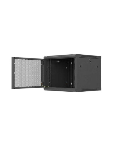 Lanberg Szafa Instalacyjna Rack Wisząca 19" 9U 600X600 Czarna Drzwi Perforowane (Flat Pack)