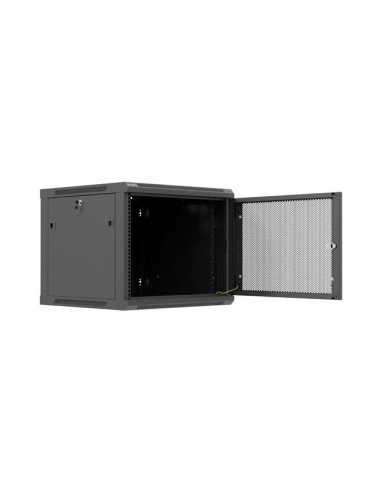 Lanberg Szafa Instalacyjna Rack Wisząca 19" 9U 600X600 Czarna Drzwi Perforowane (Flat Pack)