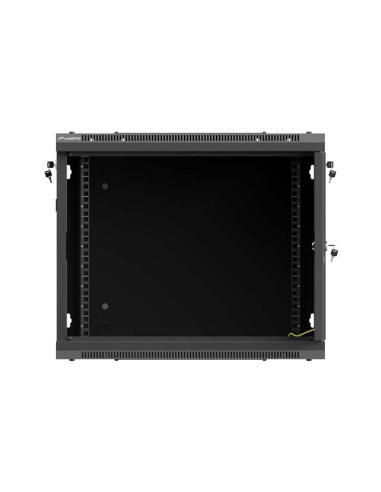 Lanberg Szafa Instalacyjna Rack Wisząca 19" 9U 600X600 Czarna Drzwi Perforowane (Flat Pack)