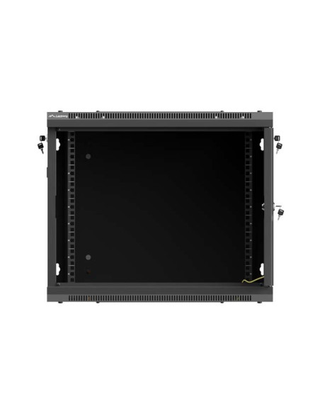 Lanberg Szafa Instalacyjna Rack Wisząca 19" 9U 600X600 Czarna Drzwi Perforowane (Flat Pack)