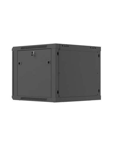 Lanberg Szafa Instalacyjna Rack Wisząca 19" 9U 600X600 Czarna Drzwi Perforowane (Flat Pack)