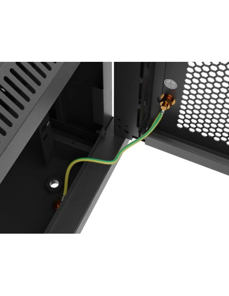 Lanberg Szafa Instalacyjna Rack Wisząca 19" 9U 600X600 Czarna Drzwi Perforowane (Flat Pack)