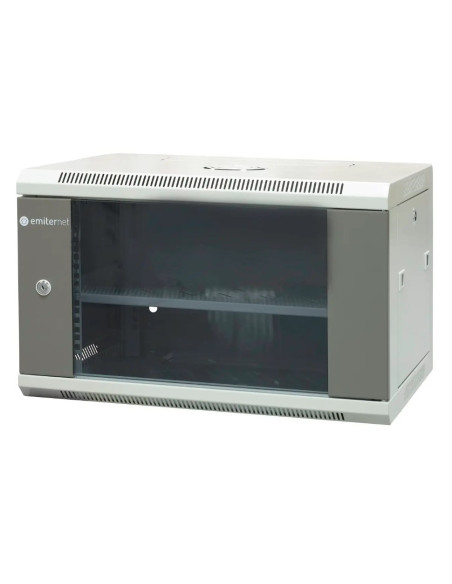 Emiternet Szafa Wiszaca Niedzielona 19" 6U, Drzwi Blacha/Szkło, 600×450×370Mm Szer./Gł./Wys.
