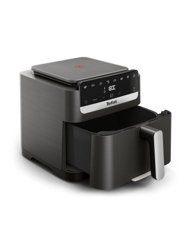 Tefal Easy Fry Mega Compact Ey866He1 Frytkownica Pojedyńczy 7,5 L Autonomiczny Frytkownica Na Gorące Powietrze Czarny, Srebrny