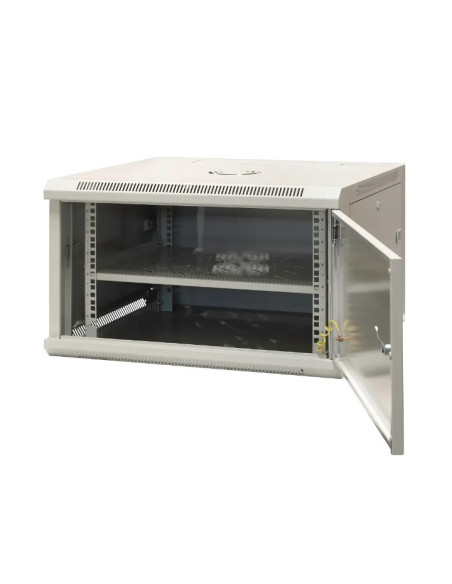 Emiternet Szafa Wisząca Niedzielona 19'' 6U, Drzwi Całe Z Blachy, 600×600×370Mm Szer./Gł./Wys.