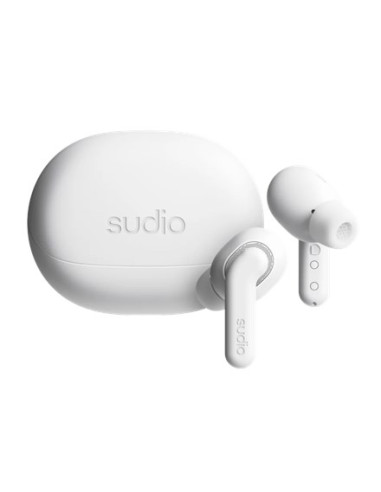 Sudio Earbuds | E4 Pro | Bluetooth | In-Ear | Microphone | Cloud White | Noise Canceling | Noise Reduction | Wireless