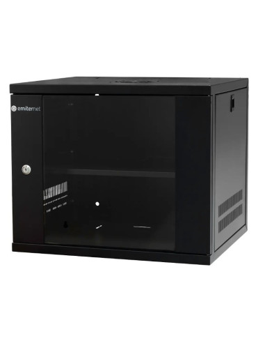 Emiternet Szafa Wisząca  Lekka Niedzielona 19'' 9U, Drzwi Blacha/Szkło,  550×450×455Mm Szer./Gł./Wys.