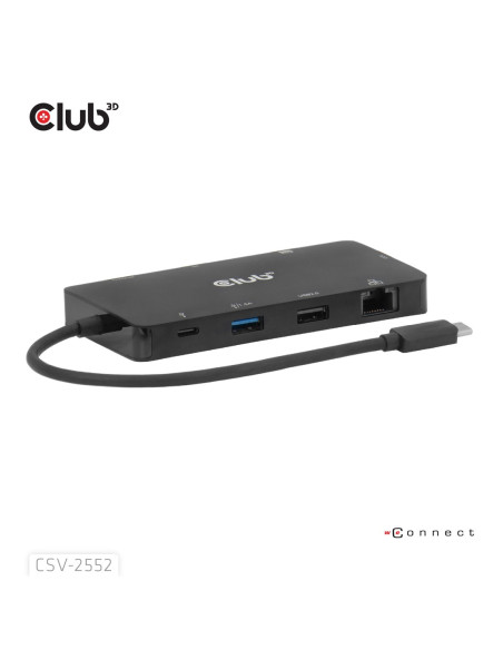 Club3D Csv-2552 Huby I Koncentratory Usb Type-C 5000 Mbit/S Czarny