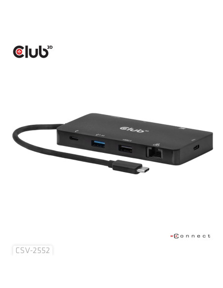 Club3D Csv-2552 Huby I Koncentratory Usb Type-C 5000 Mbit/S Czarny