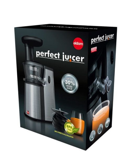 Eldom Wyciskarka Wolnoobrotowa Pj400 400W Srebrno-Czarna ,Ślimak Bpa Free 80 [Obr./Min]