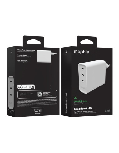 Mophie Speedport 140 Uniwersalne Biały Prąd Przemienny Szybkie Ładowanie Wewnętrzna