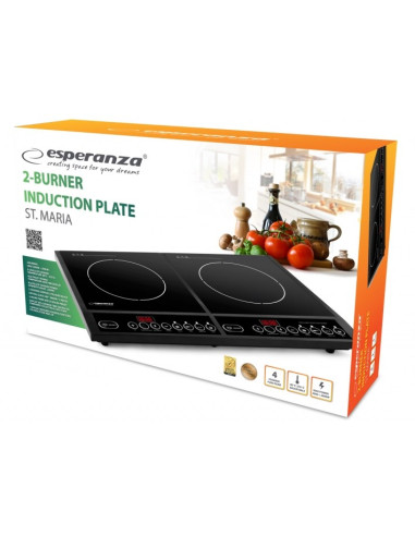 Kuchenka Indukcyjna Przenośna Esperanza Ekh008 2 Pola 4000W Czarna