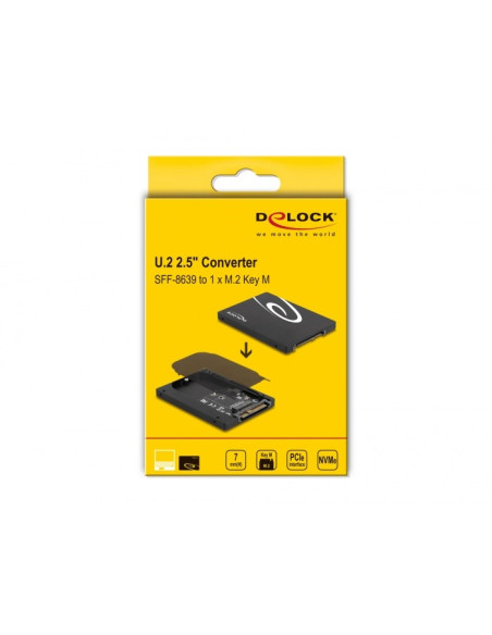 Delock Konwerter 2.5” U.2 Sff-8639 Do M.2 Nvme Z Wpustem M - 7 Mm Wysokości