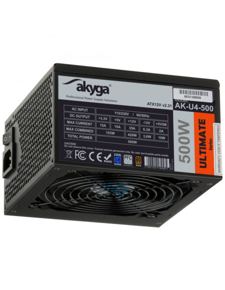 Akyga Ak-U4-500 Moduł Zasilaczy 500 W 20+4 Pin Atx Atx Czarny