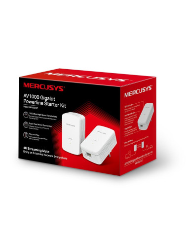 Mercusys Mp500 Kit Karta Sieciowa Do Powerline 1000 Mbit/S Przewodowa Sieć Lan Biały 2 Szt.