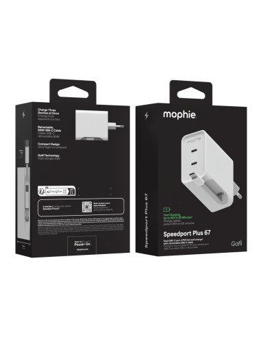 Mophie Speedport 67 Uniwersalne Biały Prąd Przemienny Szybkie Ładowanie Wewnętrzna