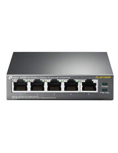 Tp-Link Tl-Sf1005P Przełącznik Sieciowy Nie Zarządzany Fast Ethernet (10/100) Obsługa Poe Czarny